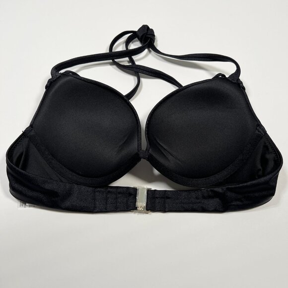 Victoria Secret 32C Push Up Bikini Top Banded Strappy Adds 1 Cup Size Black - Picture 8 of 11